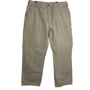 Carhartt Carpenter Pants Mens Workwear Utility Beige Cotton‎ Loose Fit 40x30 EUC